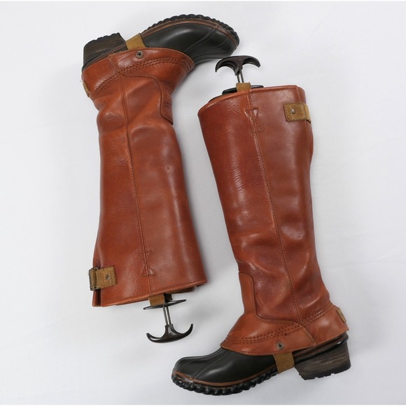 Sorel Leather Slimpack Equestrian Riding Boots Women's sz 6 Cinnamon 15" Tall - Picture 2 of 15